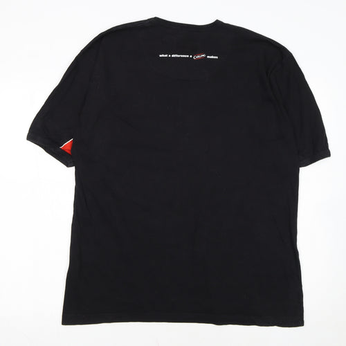Carling Men's Black V-Neck Beer Logo Vintage T-Shirt One Size
