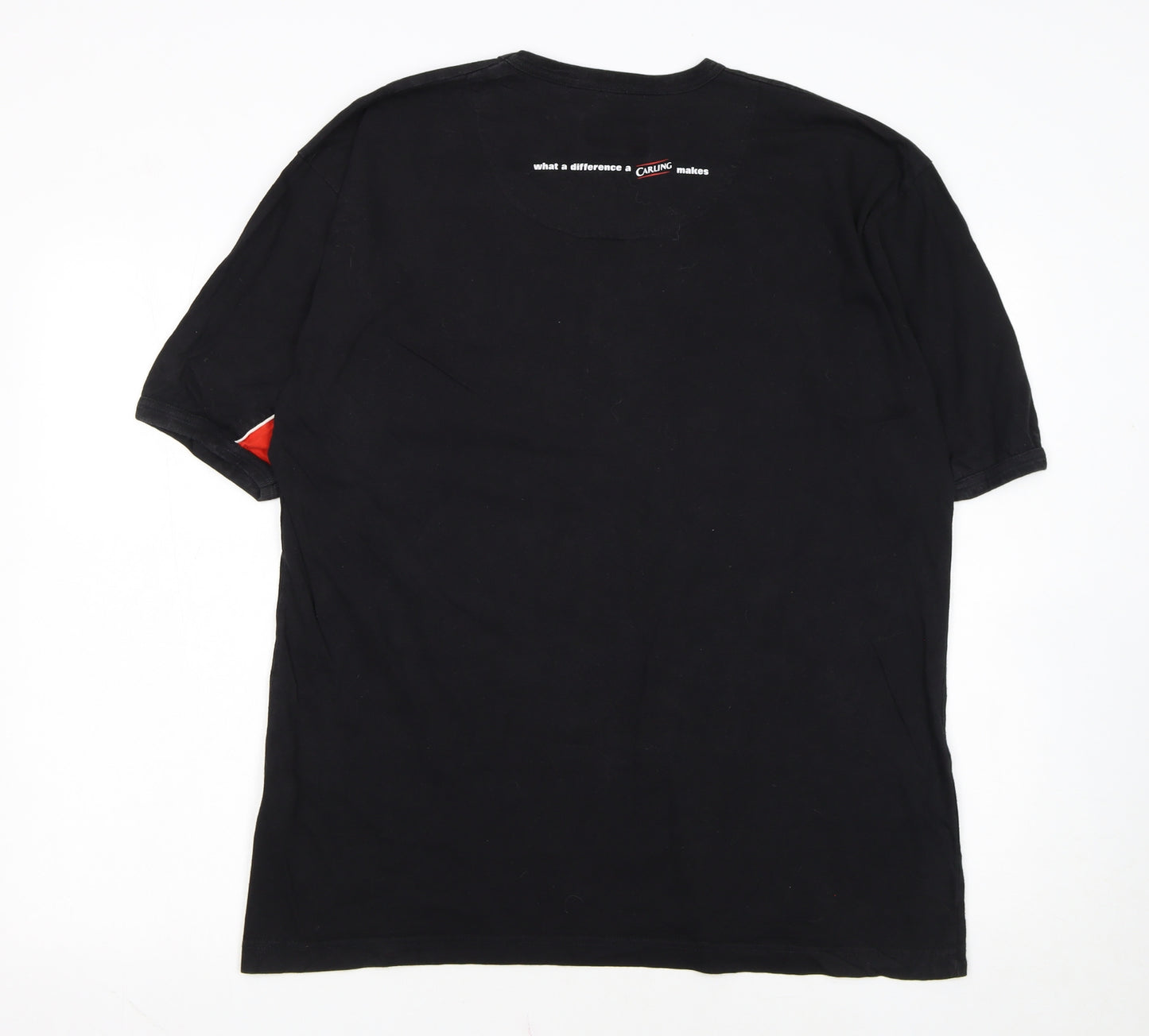 Carling Men's Black V-Neck Beer Logo Vintage T-Shirt One Size