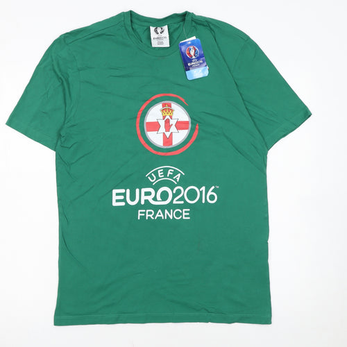 Marks and Spencer Men’s Green Small Euro 2016 Graphic Cotton T-Shirt