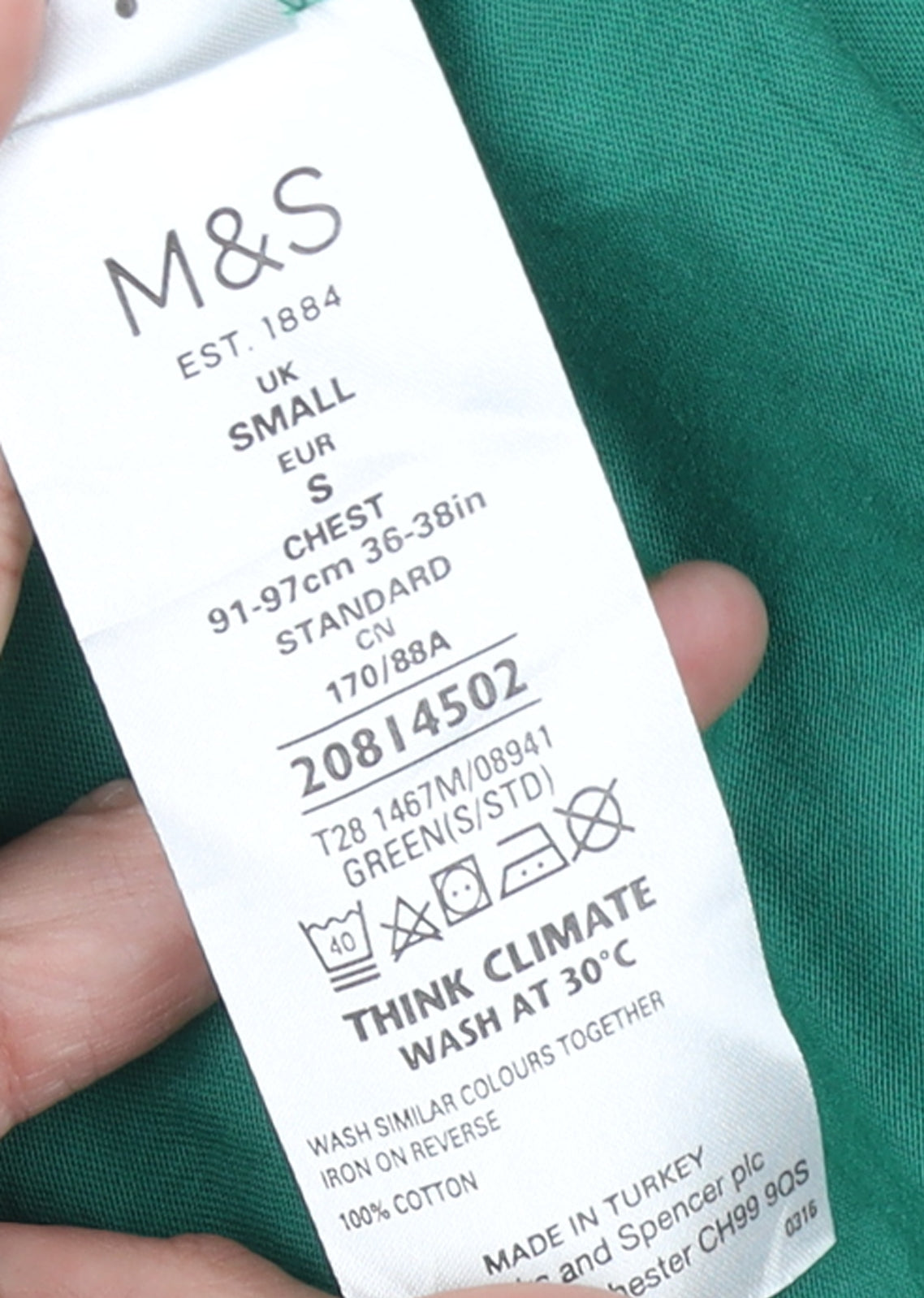 Marks and Spencer Men’s Green Small Euro 2016 Graphic Cotton T-Shirt