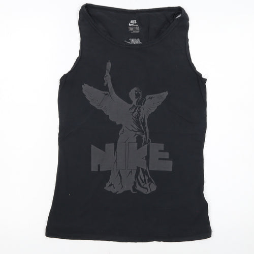 Nike Womens Black Sportswear Tank Top Size S Slim Fit Viscose Blend