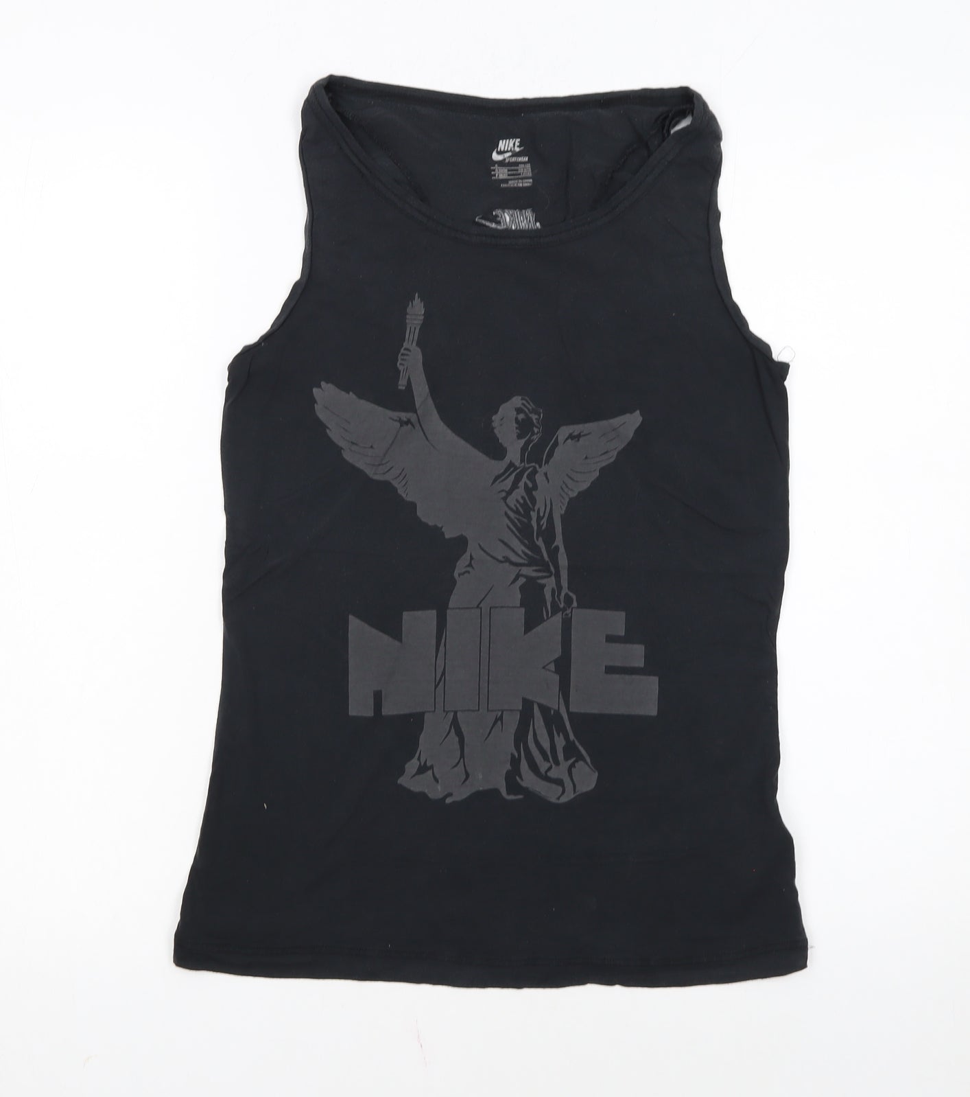 Nike Womens Black Sportswear Tank Top Size S Slim Fit Viscose Blend