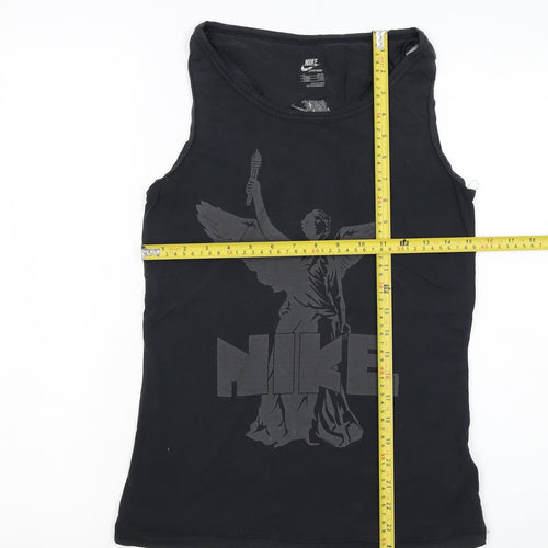 Nike Womens Black Sportswear Tank Top Size S Slim Fit Viscose Blend