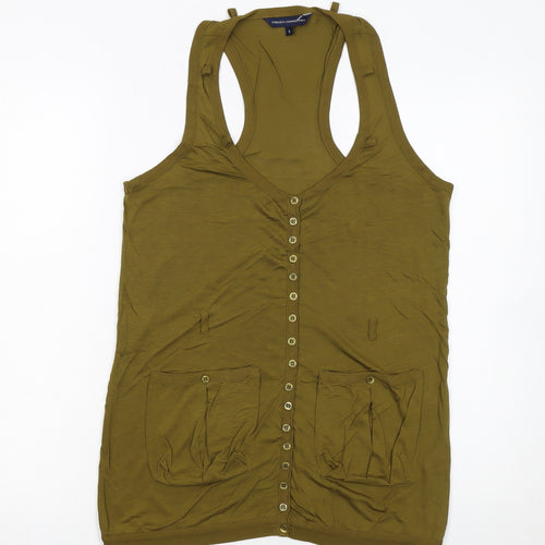 French Connection Women's Green Lyocell Racerback Tank Top S