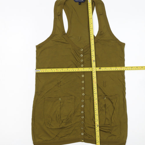 French Connection Women's Green Lyocell Racerback Tank Top S