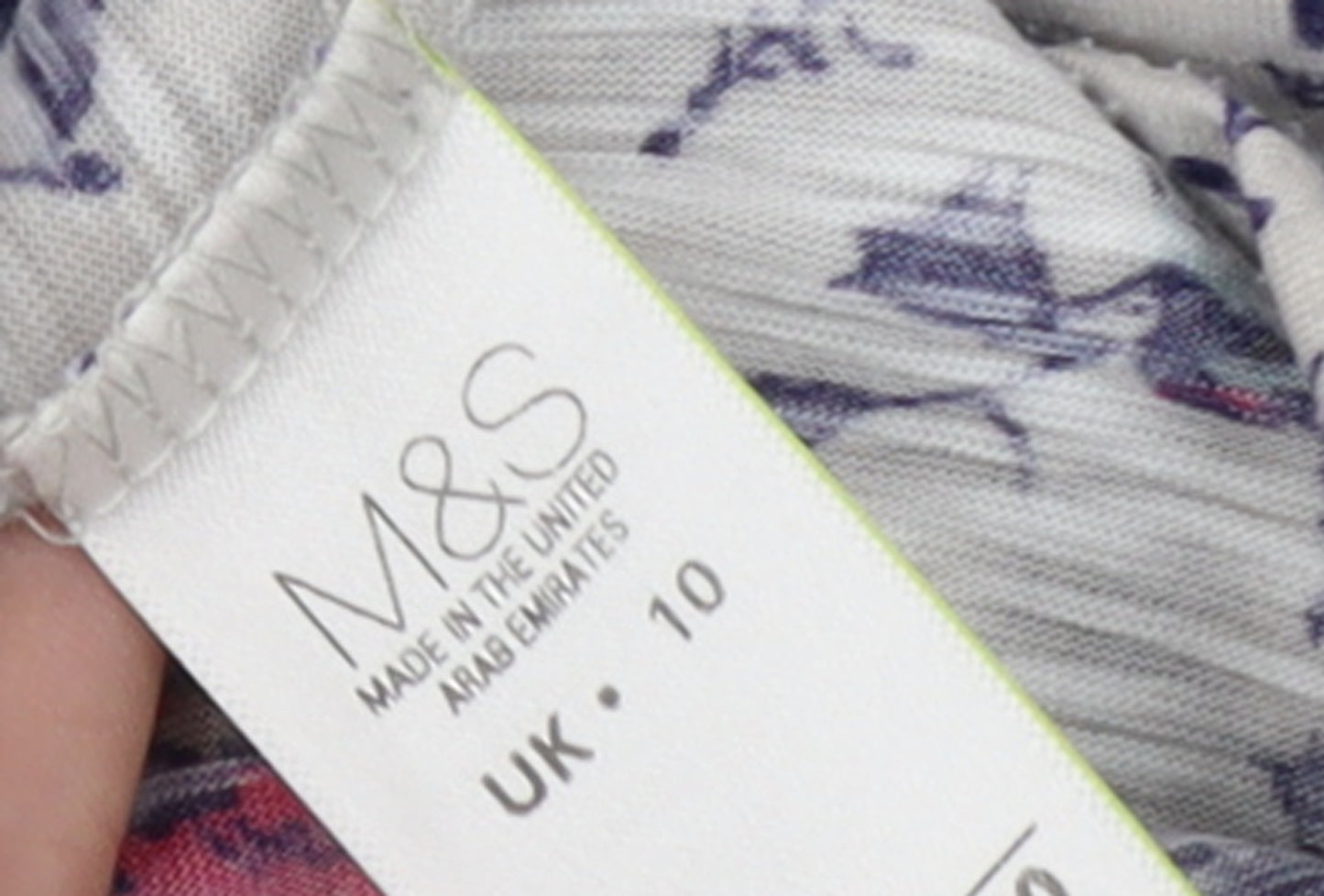 Marks and Spencer Women’s Beige Bird Print Short Sleeve Tie Hem T-Shirt UK 10