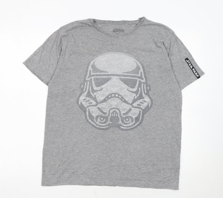 Primark Men's Grey Star Wars Stormtrooper Graphic T-Shirt Size M
