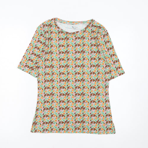Tu Womens Multicoloured Floral Cotton Short Sleeve T-Shirt Size 12