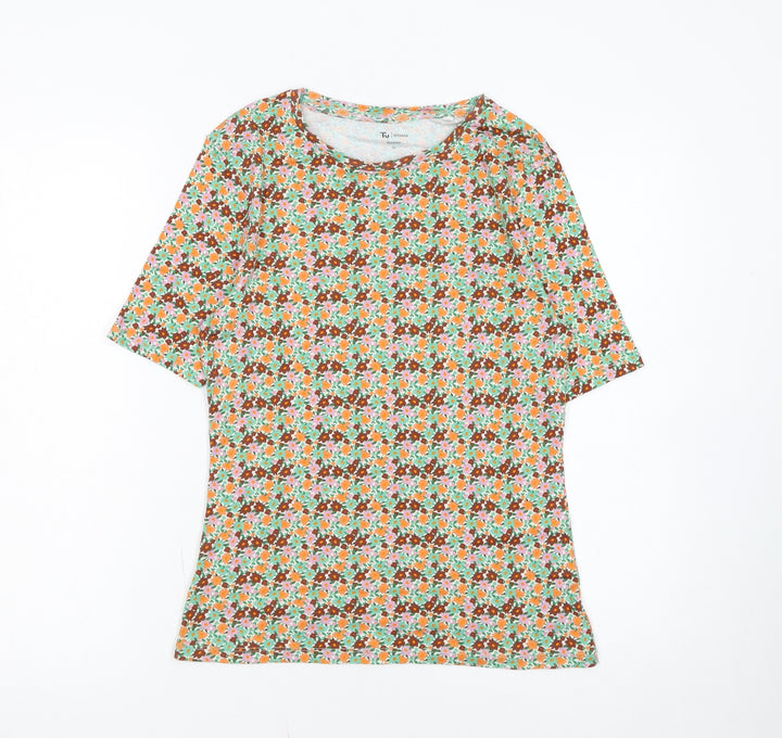 Tu Womens Multicoloured Floral Cotton Short Sleeve T-Shirt Size 12