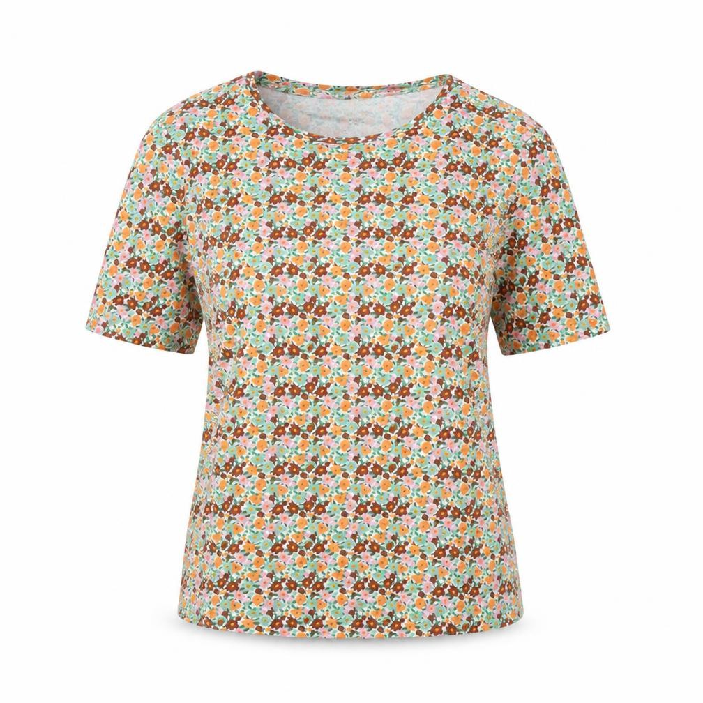 Tu Womens Multicoloured Floral Cotton Short Sleeve T-Shirt Size 12