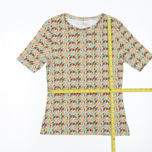 Tu Womens Multicoloured Floral Cotton Short Sleeve T-Shirt Size 12