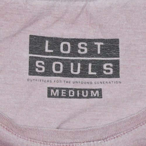 Lost Souls Men's Purple Skull Graphic Cotton T-Shirt Medium