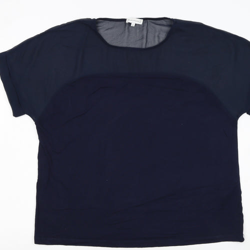 Warehouse Women’s Blue Short Sleeve Crew Neck Blouse Size 18
