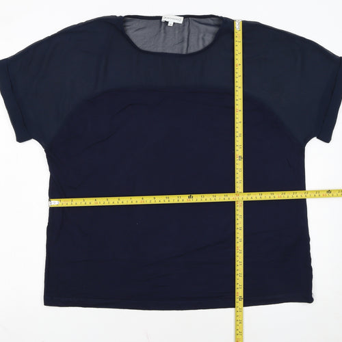 Warehouse Women’s Blue Short Sleeve Crew Neck Blouse Size 18