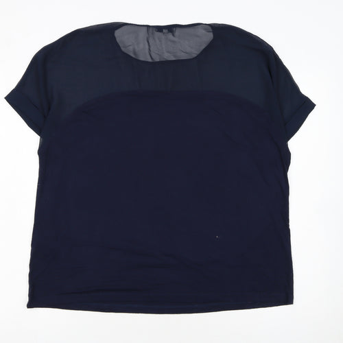 Warehouse Women’s Blue Short Sleeve Crew Neck Blouse Size 18