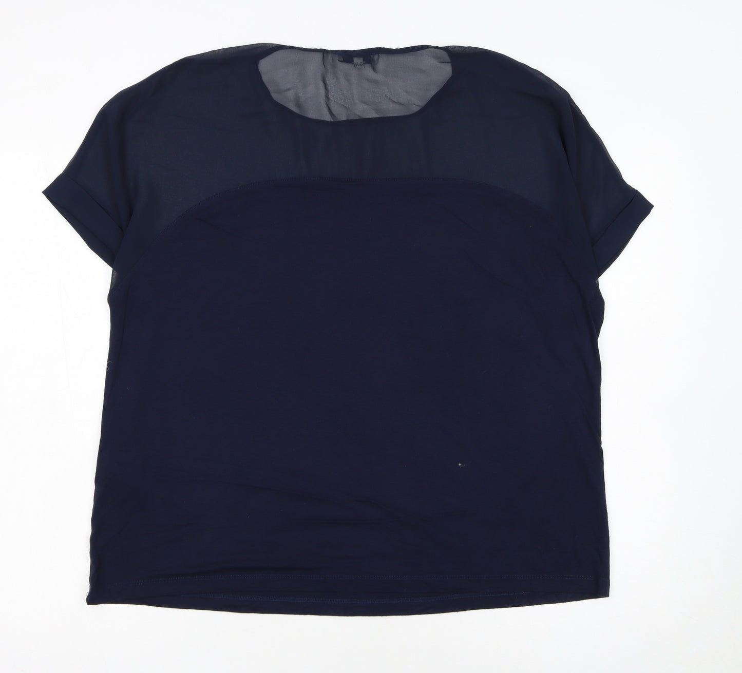 Warehouse Women’s Blue Short Sleeve Crew Neck Blouse Size 18