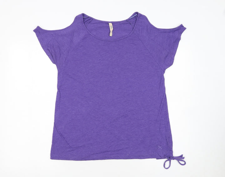 Next Womens Purple Cold Shoulder T-Shirt Size 14