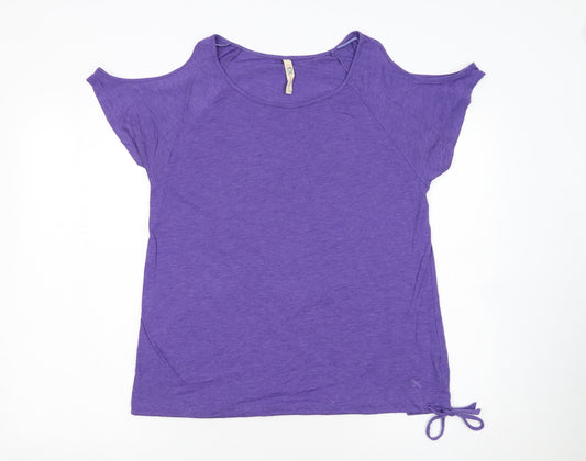 Next Womens Purple Cold Shoulder T-Shirt Size 14