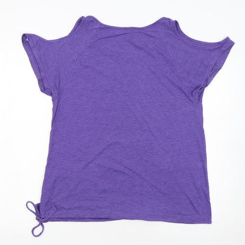 Next Womens Purple Cold Shoulder T-Shirt Size 14