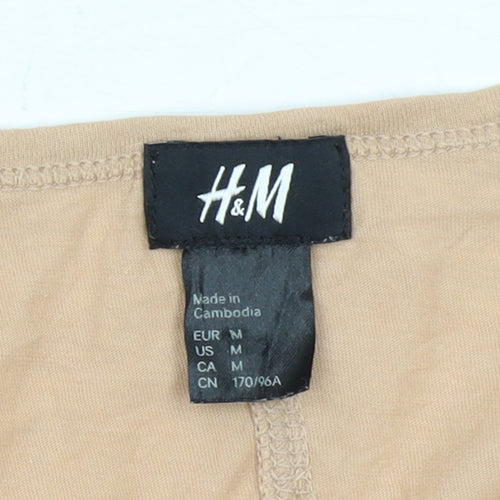 H&M Women’s Beige 3/4 Sleeve Basic Cotton Scoop Neck Top Size 12
