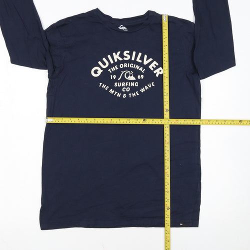 Quiksilver Men's Blue Long Sleeve Surf Graphic Regular Fit T-Shirt Size S