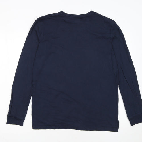 Quiksilver Men's Blue Long Sleeve Surf Graphic Regular Fit T-Shirt Size S