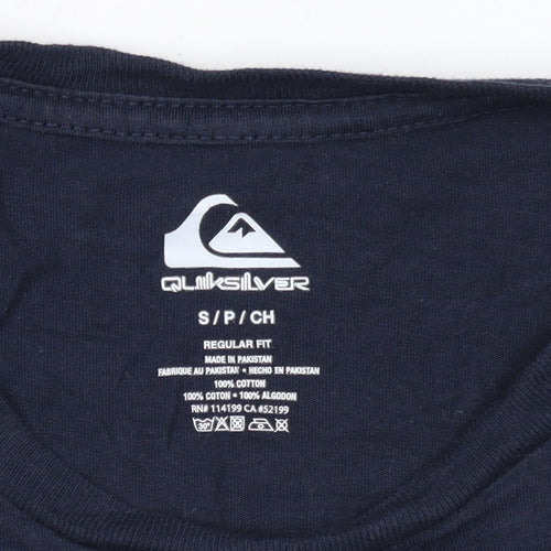 Quiksilver Men's Blue Long Sleeve Surf Graphic Regular Fit T-Shirt Size S