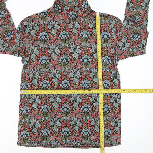 Brora Womens Multicoloured Floral Roll Neck Jersey Blouse Size 12