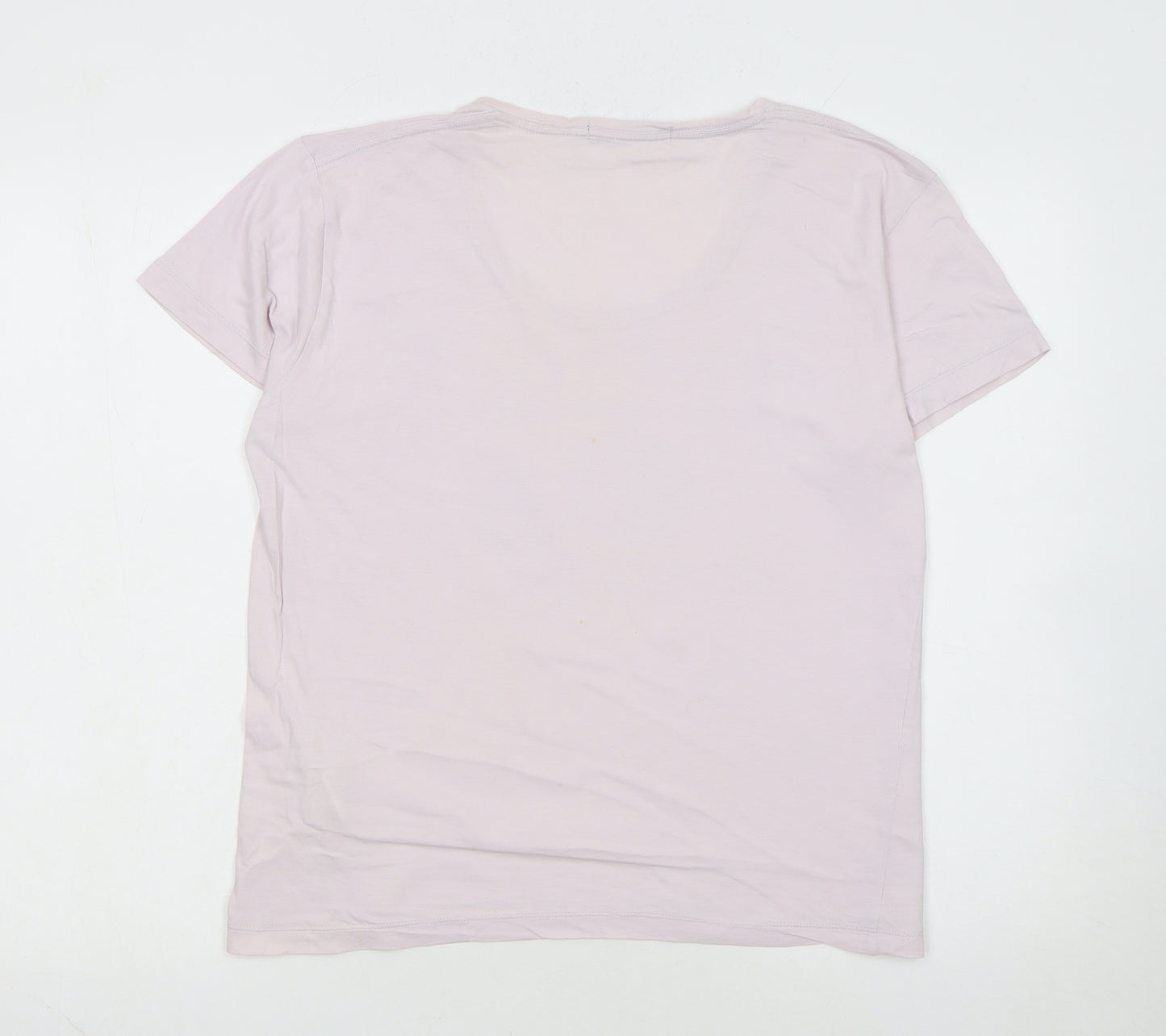 Freesoul Women's Pink Cotton Crew Neck Casual T-Shirt Size L