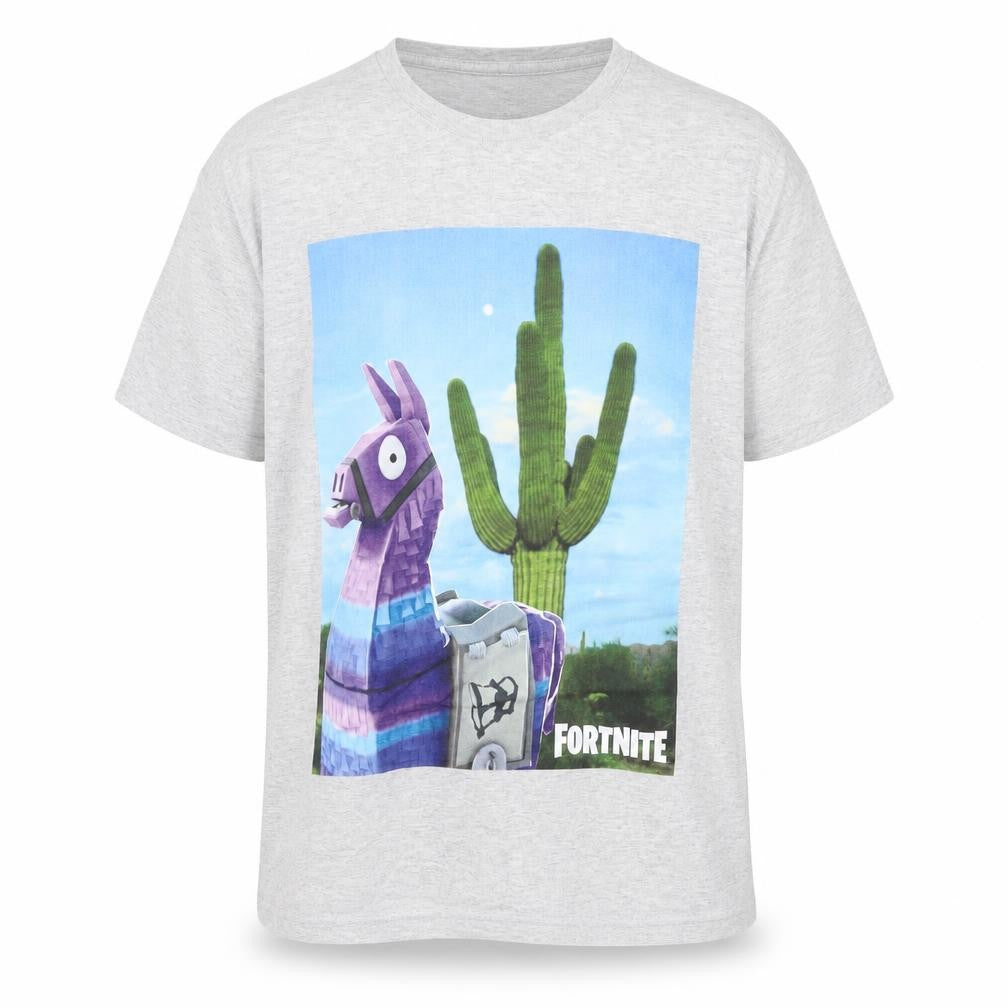 Fortnite Men’s Grey Graphic Llama Short Sleeve T-Shirt Size M
