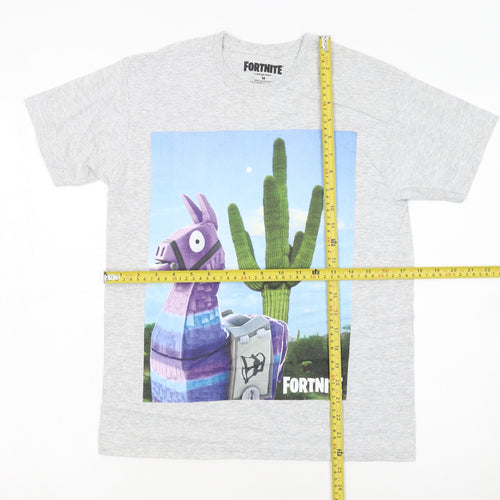 Fortnite Men’s Grey Graphic Llama Short Sleeve T-Shirt Size M