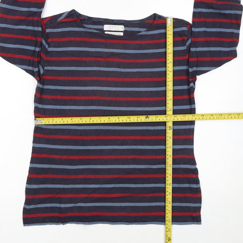 Seasalt Women’s Multicoloured Striped Sailor Long Sleeve Cotton Shirt Size 10