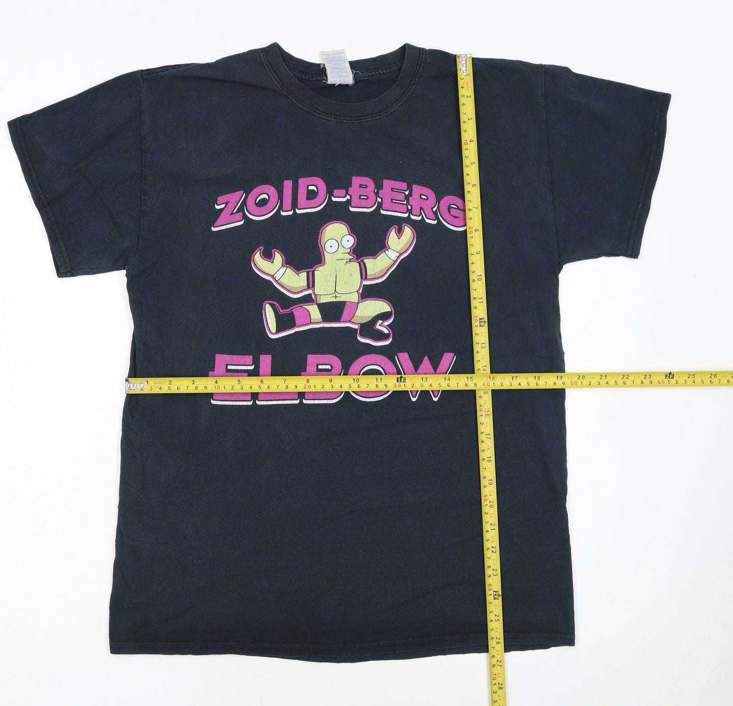 Gildan Unisex Black Cartoon Graphic Short Sleeve Cotton T-Shirt M