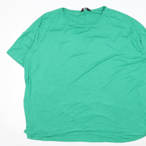 Yours Women's Green Plus Size 22 Basic Jersey Short Sleeve T-Shirt