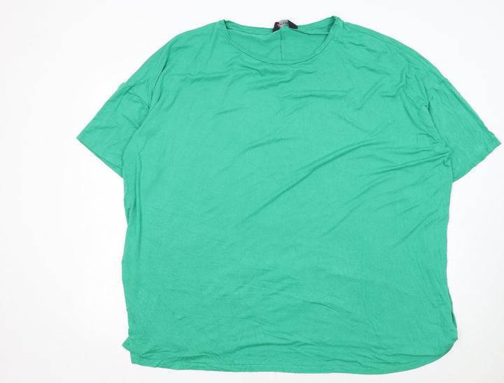 Yours Women's Green Plus Size 22 Basic Jersey Short Sleeve T-Shirt