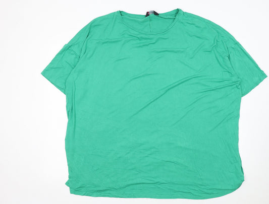 Yours Women's Green Plus Size 22 Basic Jersey Short Sleeve T-Shirt
