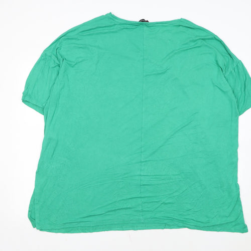 Yours Women's Green Plus Size 22 Basic Jersey Short Sleeve T-Shirt