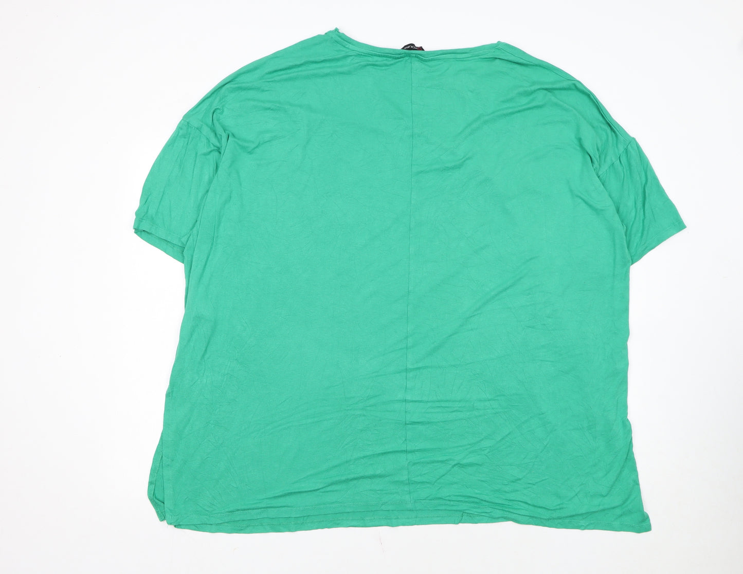 Yours Women's Green Plus Size 22 Basic Jersey Short Sleeve T-Shirt