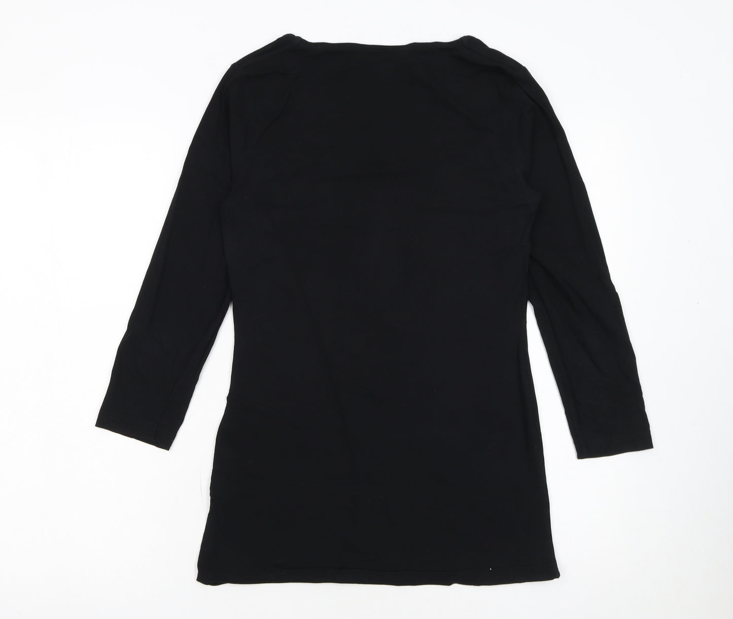 Warehouse Womens Black Cotton Blend Long Sleeve Basic T-Shirt UK 14