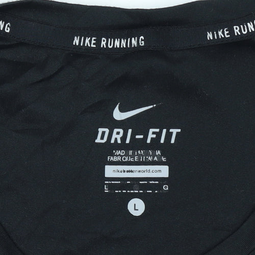 Nike Womens Black Dri-FIT Running T-Shirt Size L