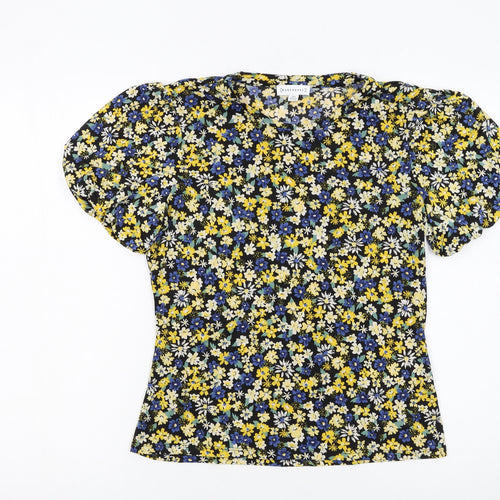 Warehouse Women’s Multicoloured Floral Puff Sleeve Blouse UK 10