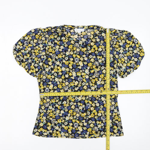 Warehouse Women’s Multicoloured Floral Puff Sleeve Blouse UK 10