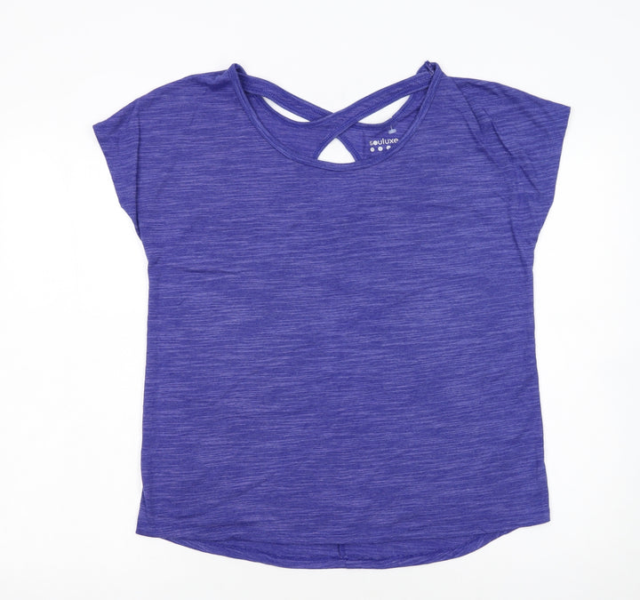 Souluxe Womens Purple Activewear T-Shirt Medium Lightweight Top