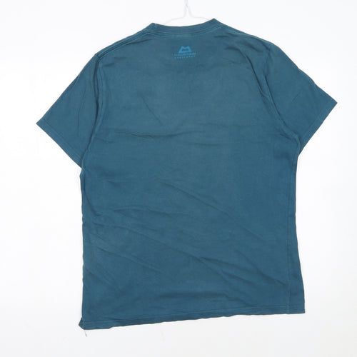 Mountain Equipment Men's Blue Arcade Graphic Cotton T-Shirt M
