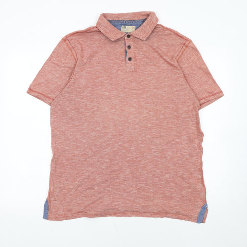 Marks and Spencer Men's Apricot Cotton Polo Shirt Size L