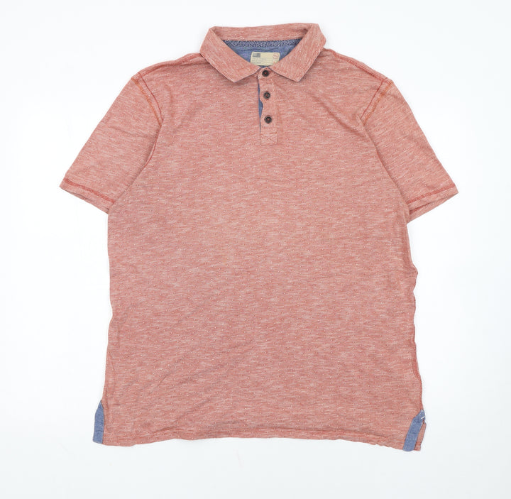Marks and Spencer Men's Apricot Cotton Polo Shirt Size L