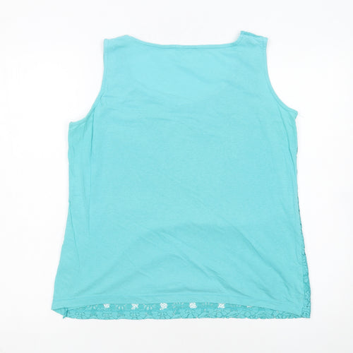 BHS Women’s Petite Aqua Blue Lace Camisole Tank Top Size 12
