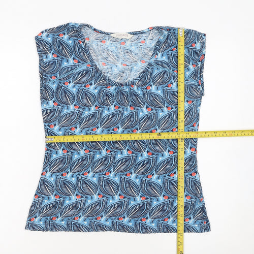 Nomads Women's Blue Floral 100% Cotton Sleeveless T-Shirt Size 10