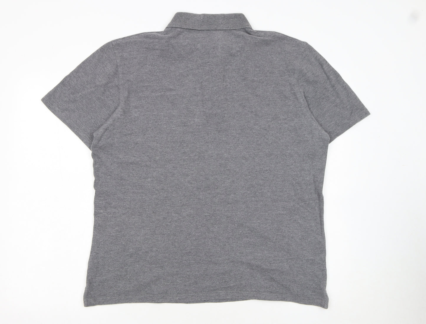 Hawkshead Men's Grey Cotton Short Sleeve Polo Shirt L
