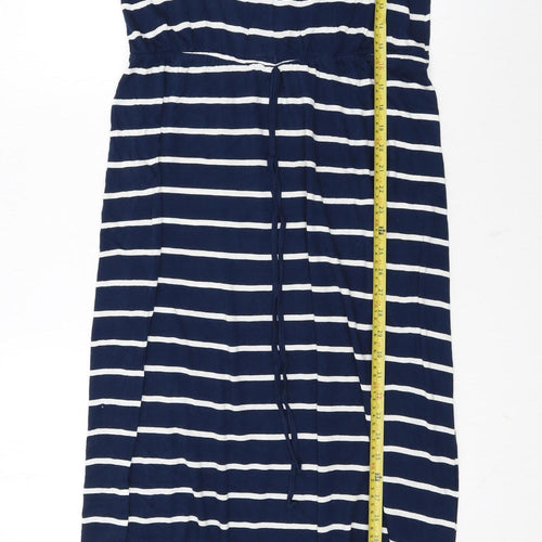 labelBe Women’s Blue White Striped Maxi Dress Size 14 Sleeveless